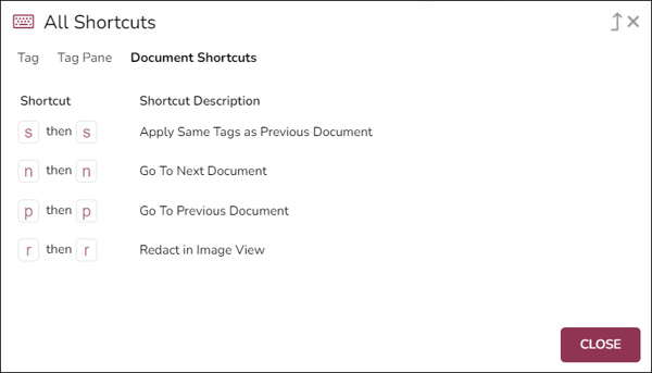 03 - 10 - Standard Tag Document Shortcuts