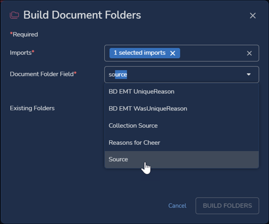 214 - 05 - Build Doc Folders - Select Field